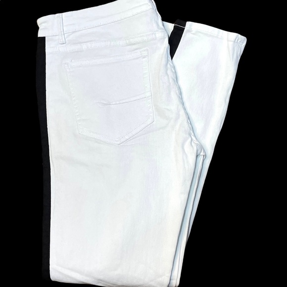 KDNK White Side Stripe Distressed Jeans - Picture 6 of 12